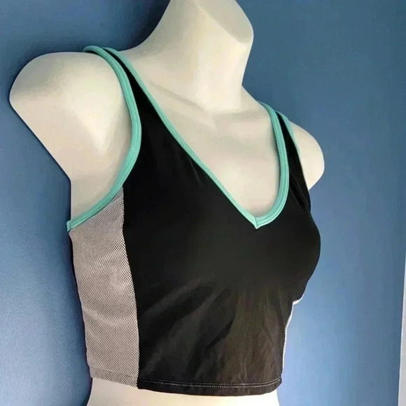 Pure Paradise Tankini Swim Top Black & Aqua Swimwear Multiple Sizes - Picture 2 of 7